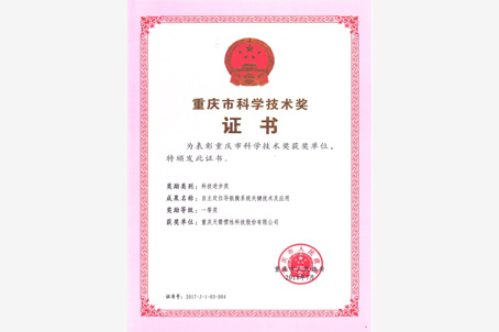 重慶市科技進步一等獎